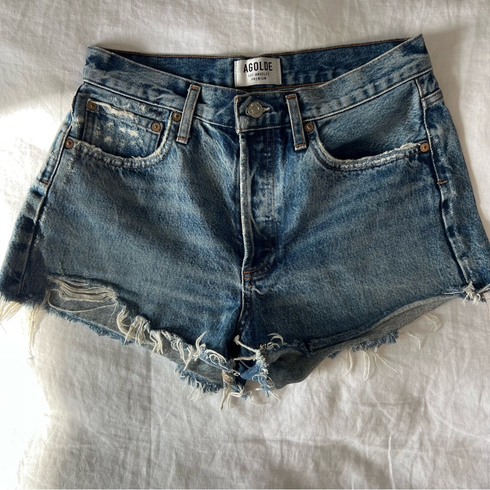 Agolde cutoff denim shorts